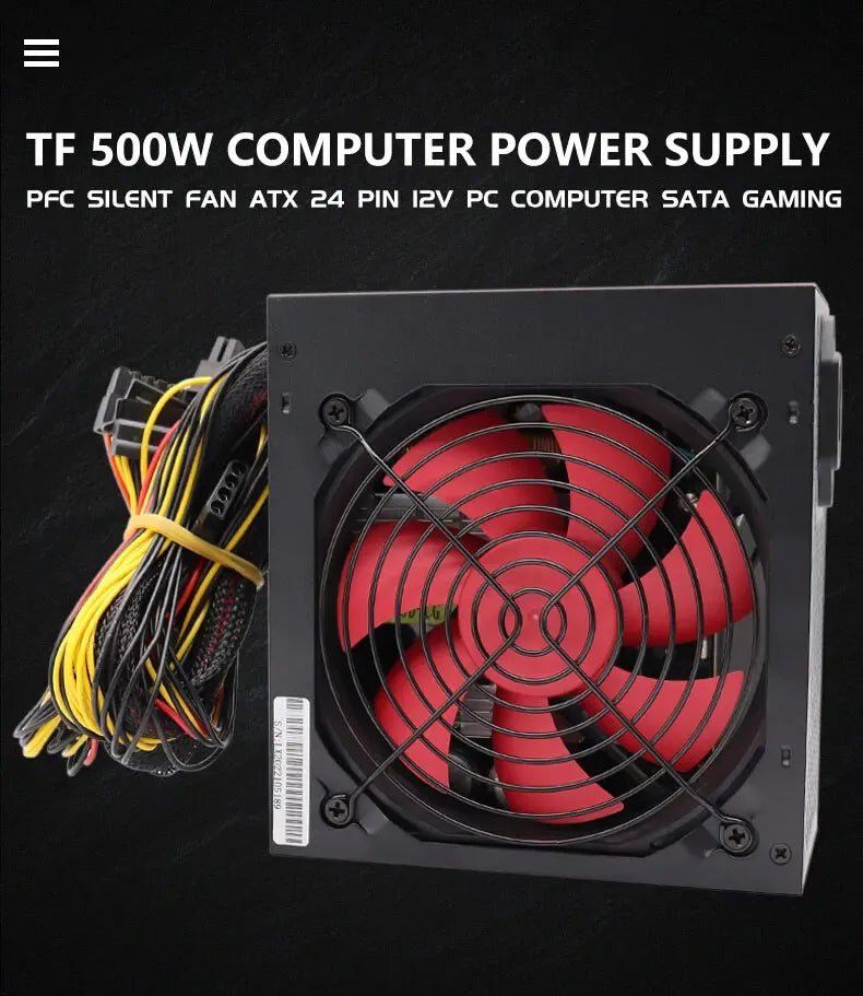220v not work in 110v 500/600/700/800W PC Power Supply for Computer ATX Sources Desktop Intel AMD Sleeve Bearing Cooling - GadgetsPerformance