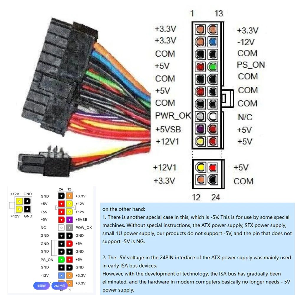 220v not work in 110v 500/600/700/800W PC Power Supply for Computer ATX Sources Desktop Intel AMD Sleeve Bearing Cooling - GadgetsPerformance