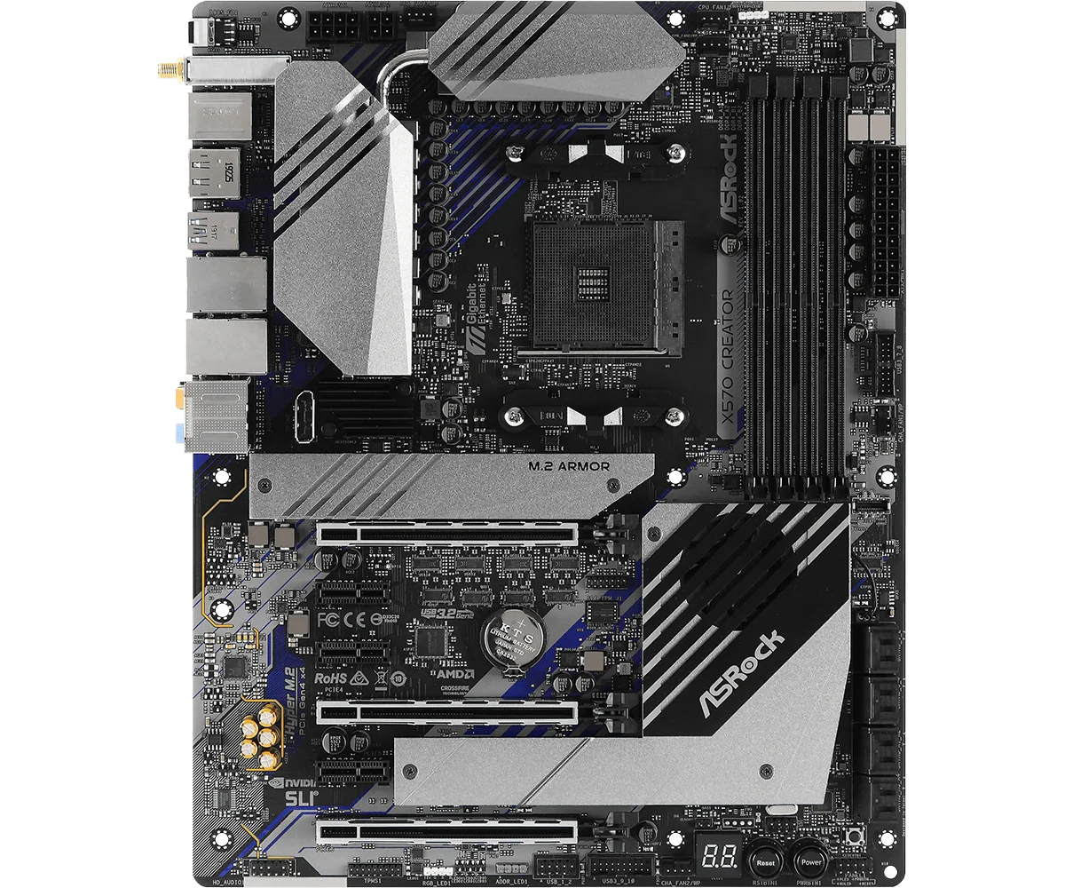 ASROCK X570 Motherboard X570 Creator Socket AM4 DDR4 128GB supports 5700 5900 5600 3400 4300 2600 3800 cpu ATX M.2