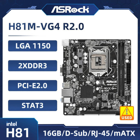 ASRock H81M - VG4 R2.0 Motherboard LGA 1150 Intel H81 DDR3 16GB support 4770 4170 4590 4460 4690 4150 G3420 cpu Micro ATX - GadgetsPerformance