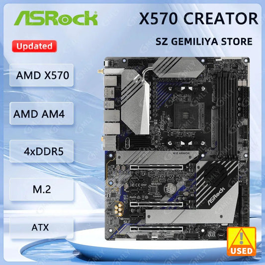 ASROCK X570 Motherboard X570 Creator Socket AM4 DDR4 128GB supports 5700 5900 5600 3400 4300 2600 3800 cpu ATX M.2 - GadgetsPerformance