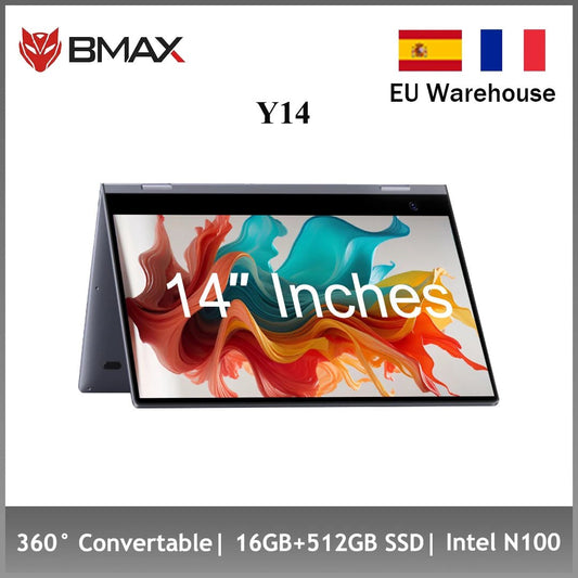 BMAX Y14 2025: Portable 360° 14 Pouces, 16Go RAM LPDDR5, 512Go SSD, Windows 11 - GadgetsPerformance