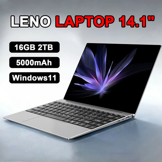 Ordinateur portable LENO 14,1 pouces ultra fin, 16 Go de RAM, 2 To de SSD, Windows 11, Intel N3700, ordinateur portable gamer, écran 1920*1080, ordinateur de bureau pour le travail et les études - GadgetsPerformance