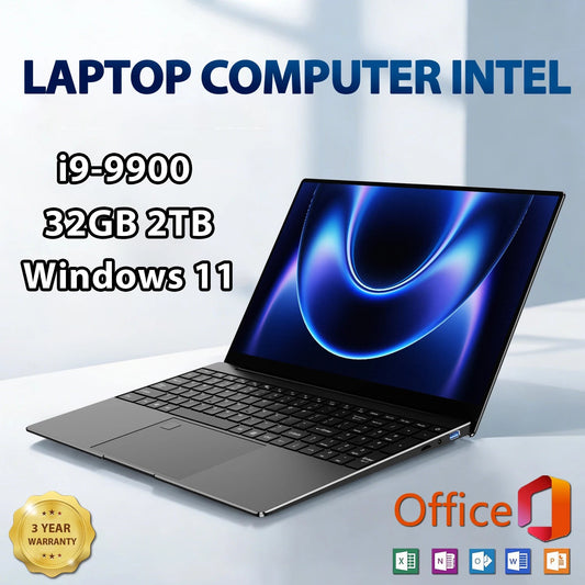 Ordinateur portable LENO 15,6 pouces Windows 11 32 Go 2 To Intel Core i9 9900 1920*1080 HD Gamer bureau ultra fin ordinateur portable de jeu PC - GadgetsPerformance