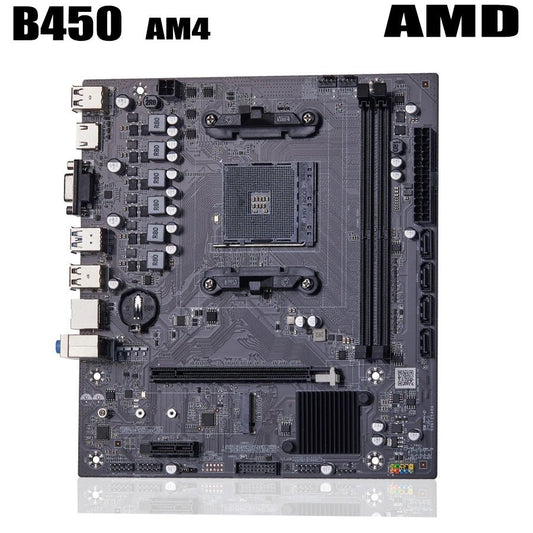 QIYIDA B450 Motherboard support DDR4 desktop RAM AM4 CPU slot NVME NGFF M.2 USB 3.0 VGA dual channel for Ryzen am4 cpu SATA3.0 - GadgetsPerformance