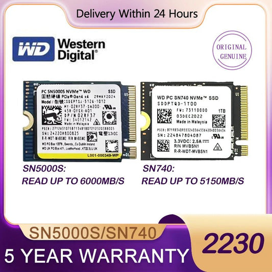 WD SN740 SN5000S M.2 2230 SSD 2TB 1TB 256GB NVMe PCIe Gen4 x4 For Microsoft Surface Pro X Laptop 3 Steam Deck - GadgetsPerformance