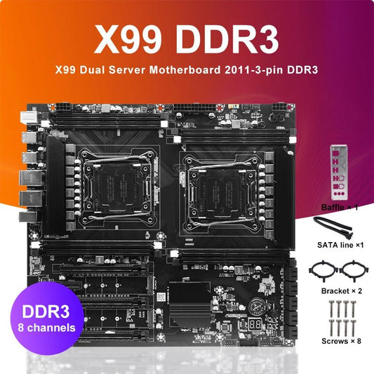 X99 Dual - socket Cpu Motherboard Lga2011 - 3 8xddr3 Ecc Ram Slot Pciex16 Sata3.0 Server Pc Motherboard - GadgetsPerformance